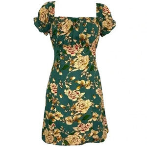 FORE Floral Square Neckline Dress
